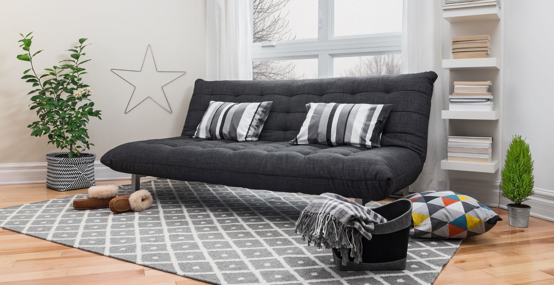 small clic clac sofa bed with storage