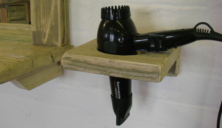 Wooden DIY Hairdryer Holder